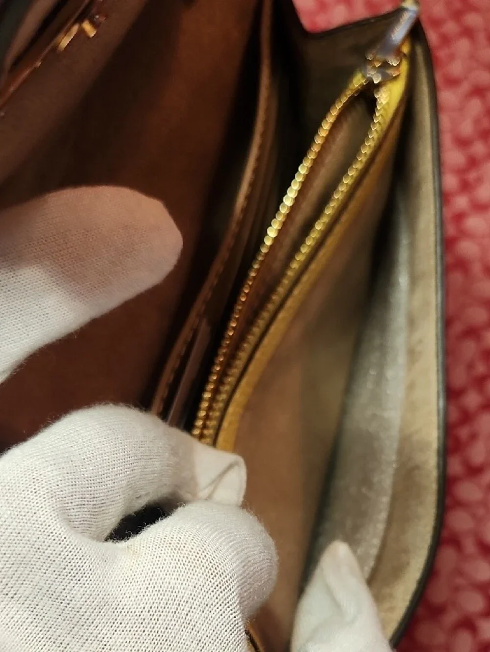 Coach Yellow and White Leather Crossbody with Gold Chain